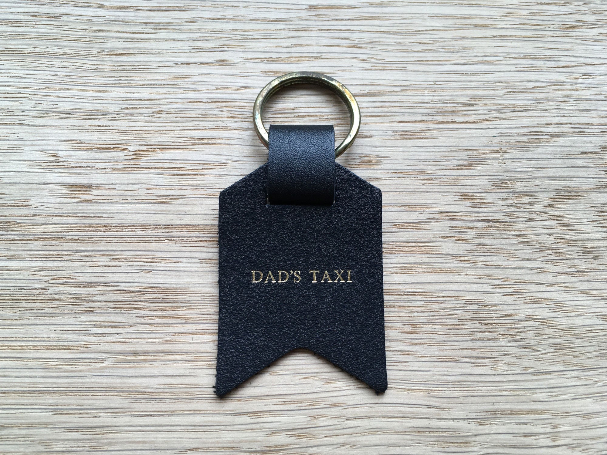 Also available – Dad's Taxi, Black Leather Keyring