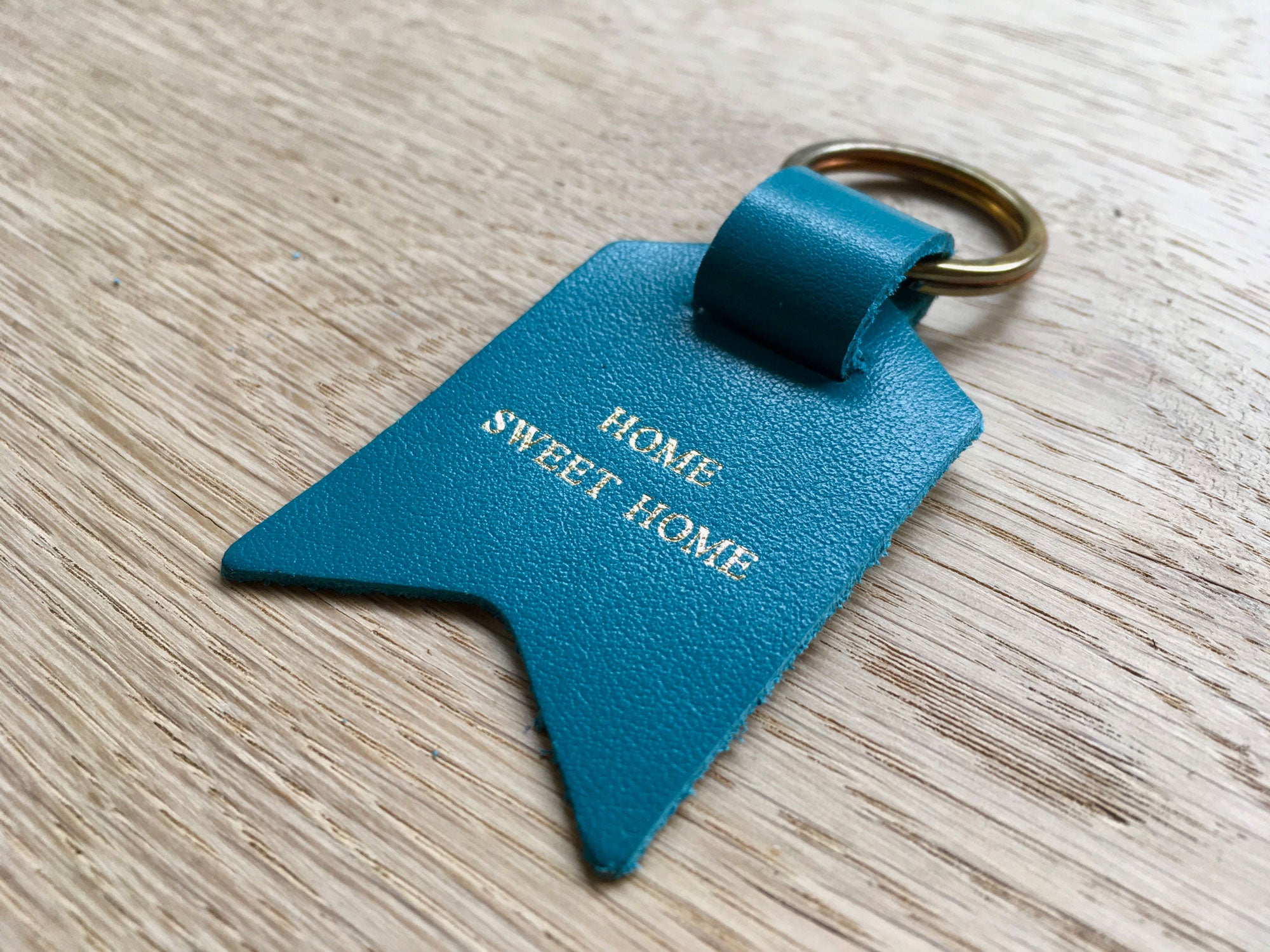 Second Sale – Home Sweet Home, blue Leather Keyring