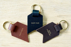 Personalised Keyrings for Dad from Bookshell Bindery, personalised with Dad's Keys; Dad's Taxi; Dad's Porsche