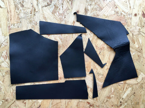 Scrap Leather Offcuts – Black Cowhide Leather Pieces