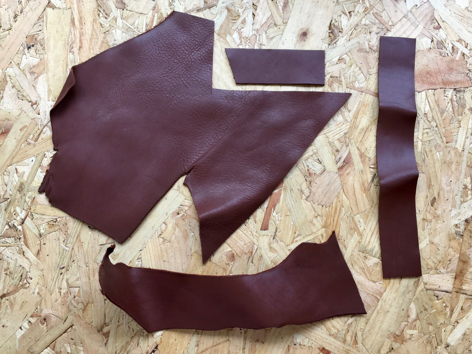 Scrap Leather Offcuts – Light Brown Cowhide Leather Pieces by Bookshell Bindery