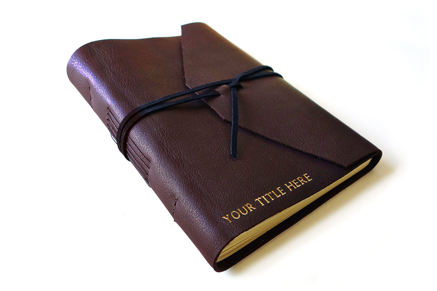 Leather journal in dark brown from Bookshell personalisation available