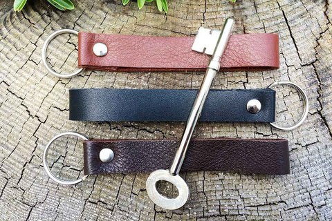 Leather keychain from Bookshell 