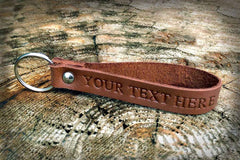 Leather keying from Bookshell in light brown leather