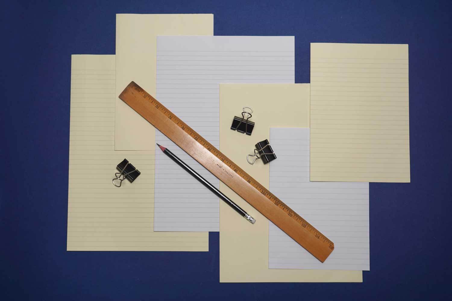 A3 and A4 lined paper for bookbinding from Bookshell Bindery
