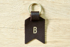 Monogram keychain from Bookshell bindery monogrammed with 1 initial