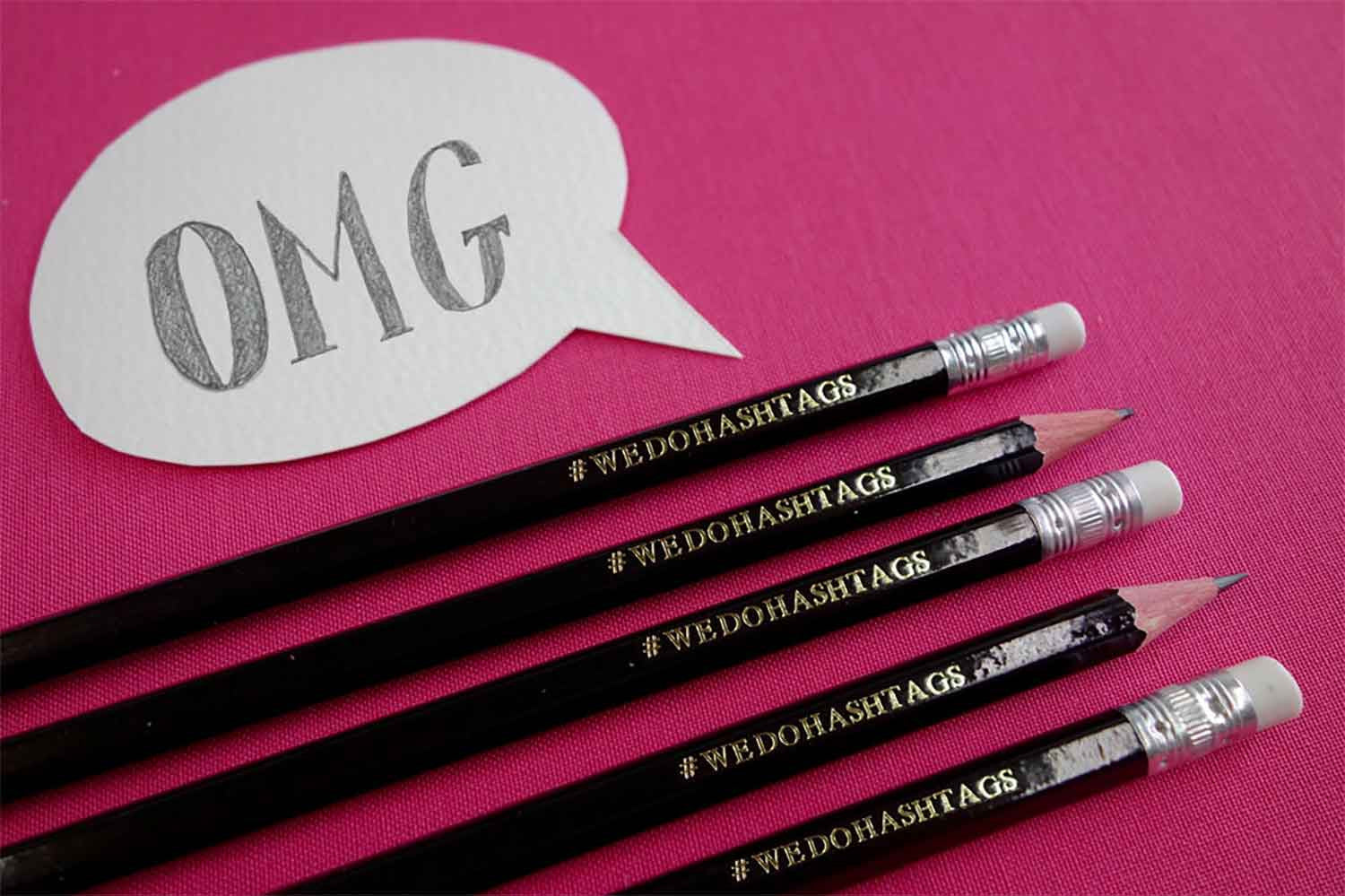Personalised pencils gift pack We do hashtags