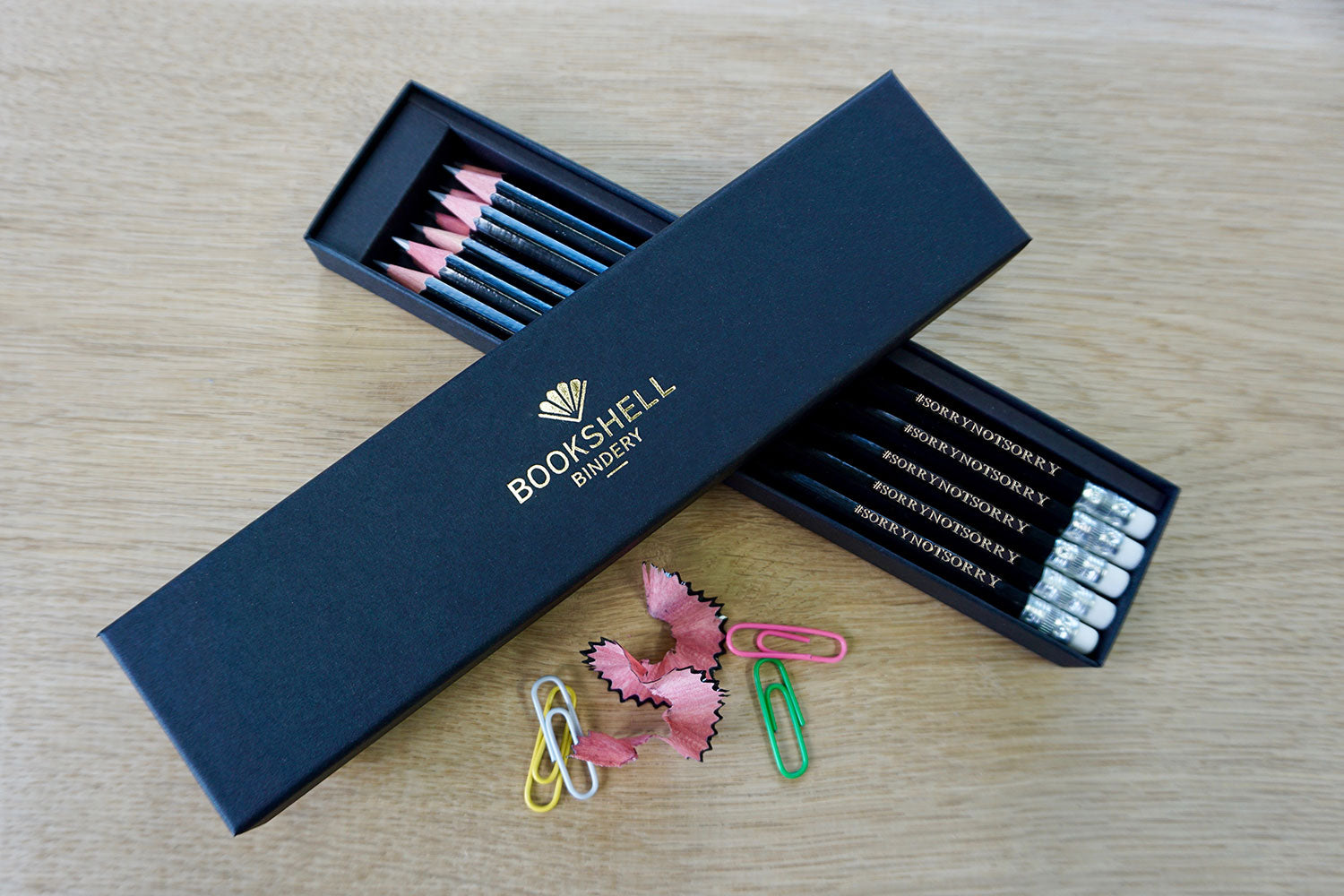 Engraved pencils from Bookshell